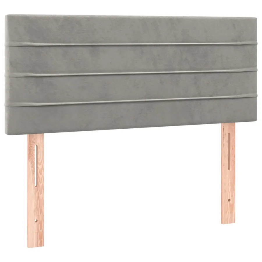 Sommier à lattes de lit et matelas gris clair 120x190cm velours - 6