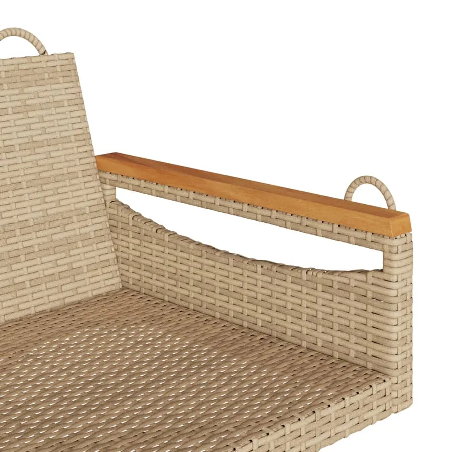 Balancelle beige 109x62x40 cm résine tressée - 7