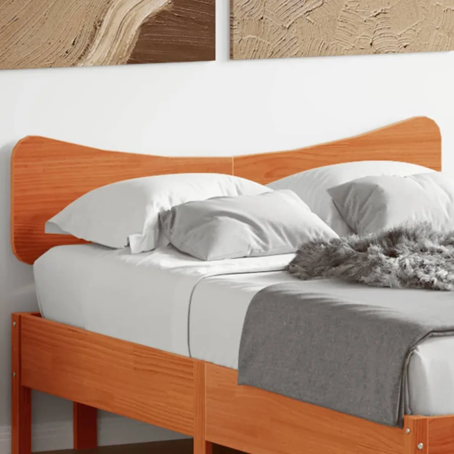 Tête de lit cire marron 120 cm bois massif de pin