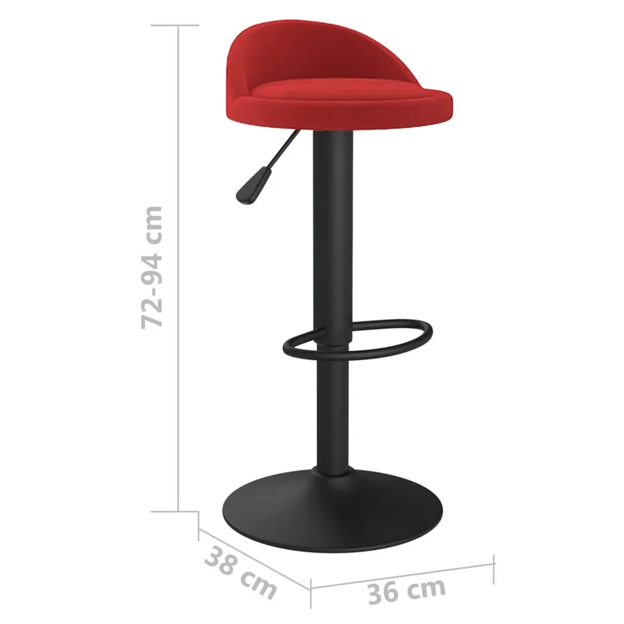 Tabouret de bar Rouge bordeaux Velours - 8