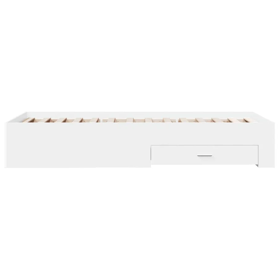 Cadre de lit avec tiroirs sans matelas blanc 90x190 cm - 5