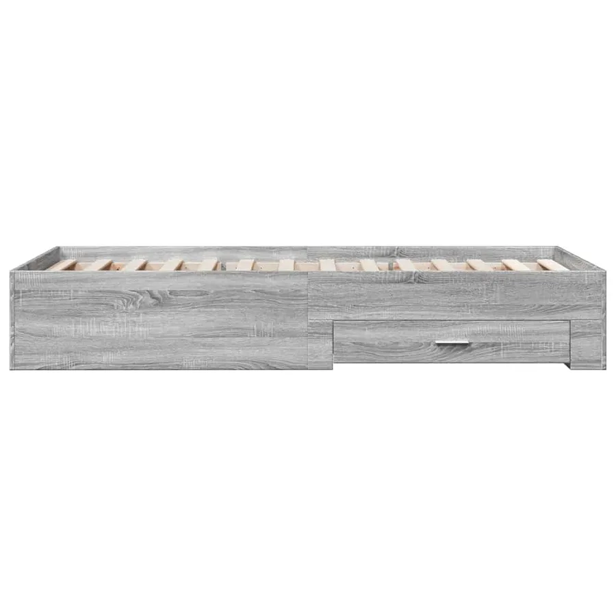 Cadre de lit avec tiroirs sans matelas sonoma gris 90x190 cm - 5