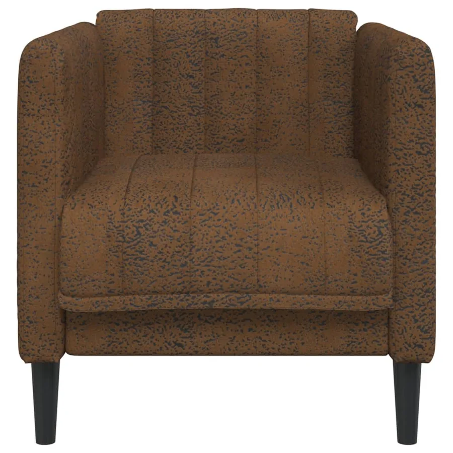 Fauteuil marron similicuir daim - 4