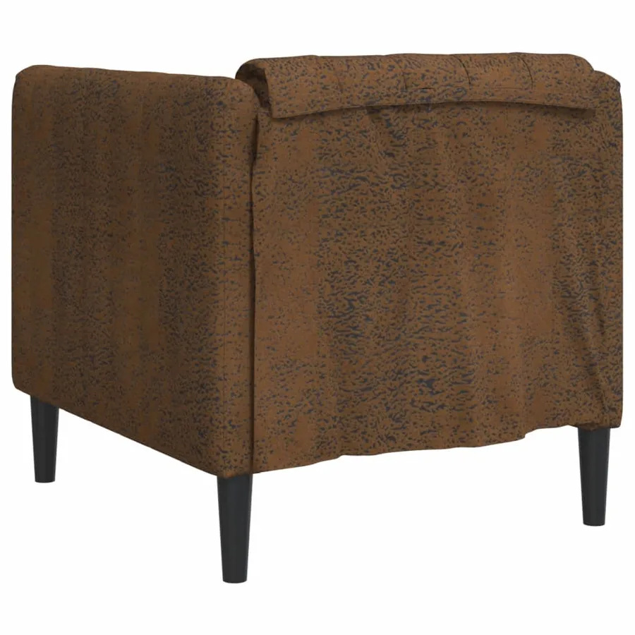 Fauteuil marron similicuir daim - 6