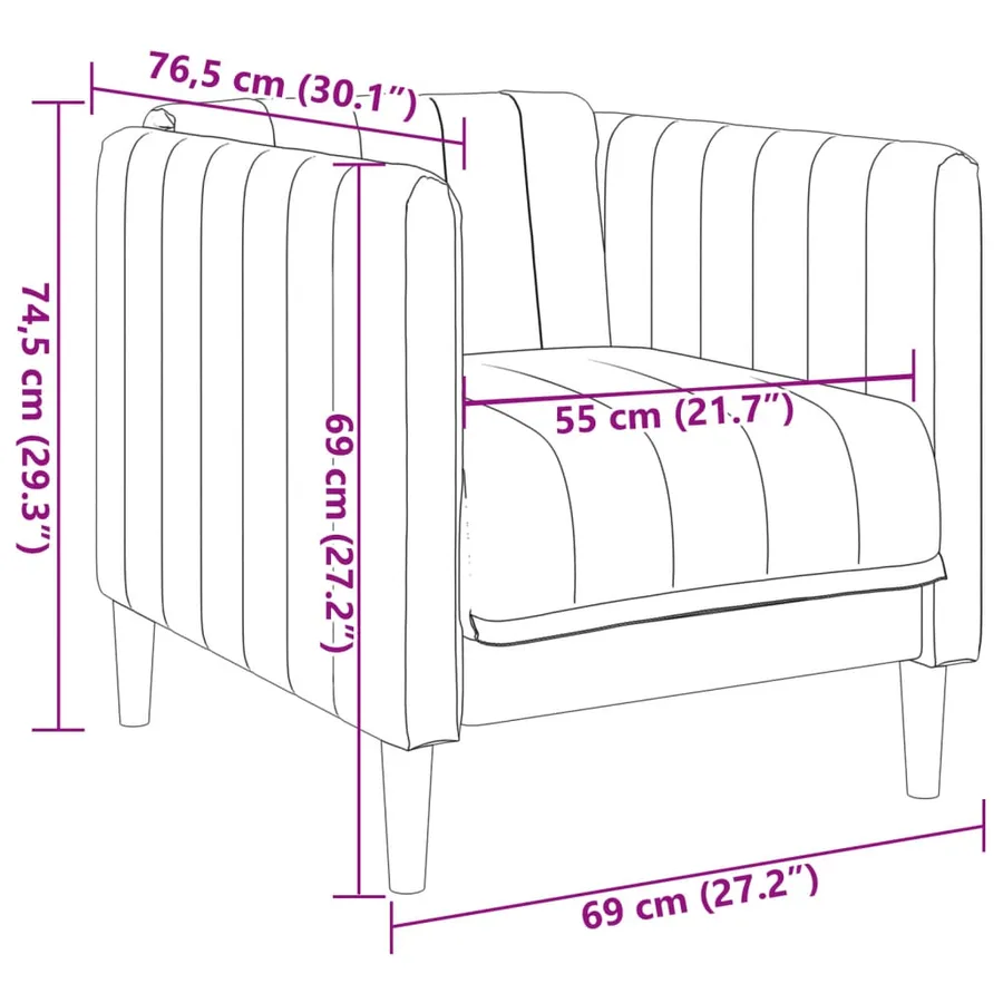 Fauteuil marron similicuir daim - 9