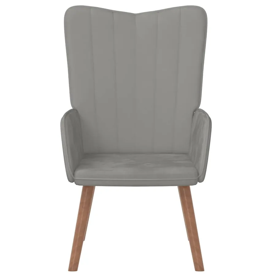 Chaise de relaxation Gris clair Velours - 3