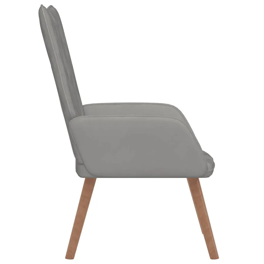 Chaise de relaxation Gris clair Velours - 4