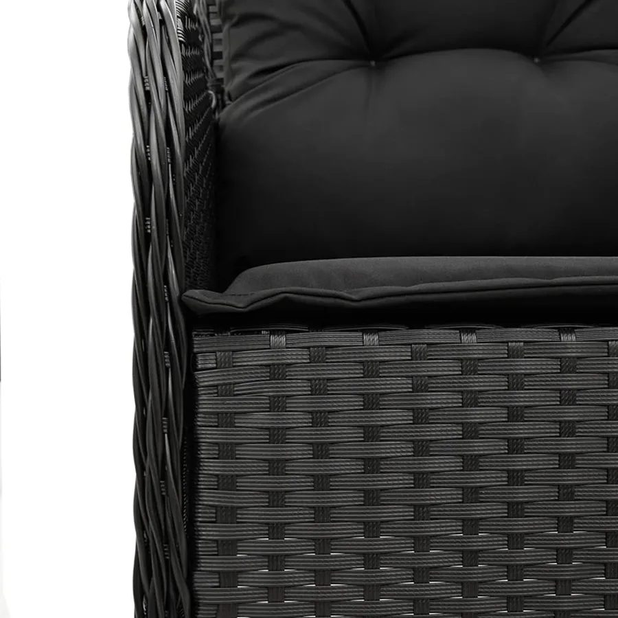 Ensemble à manger de jardin coussins 5pcs Noir Résine tressée - 5