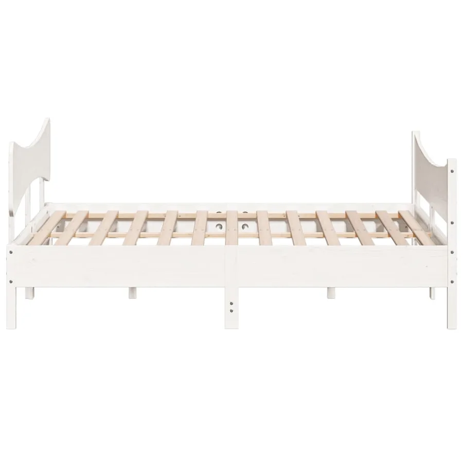 Cadre de lit sans matelas blanc 180x200 cm bois massif de pin - 5