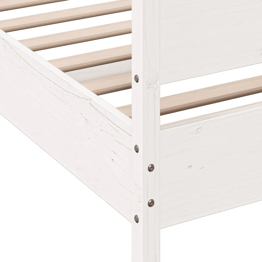 Cadre de lit sans matelas blanc 180x200 cm bois massif de pin - 7