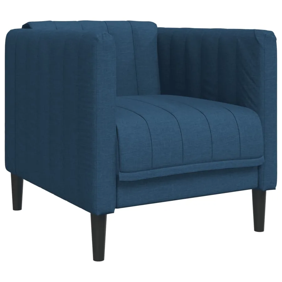 Fauteuil bleu tissu - 2