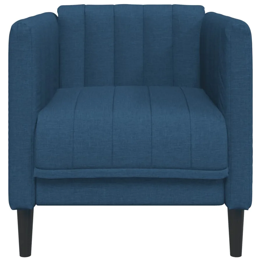 Fauteuil bleu tissu - 4