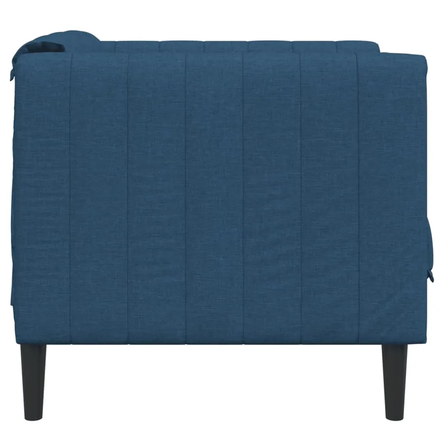 Fauteuil bleu tissu - 5
