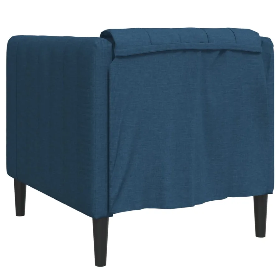 Fauteuil bleu tissu - 6