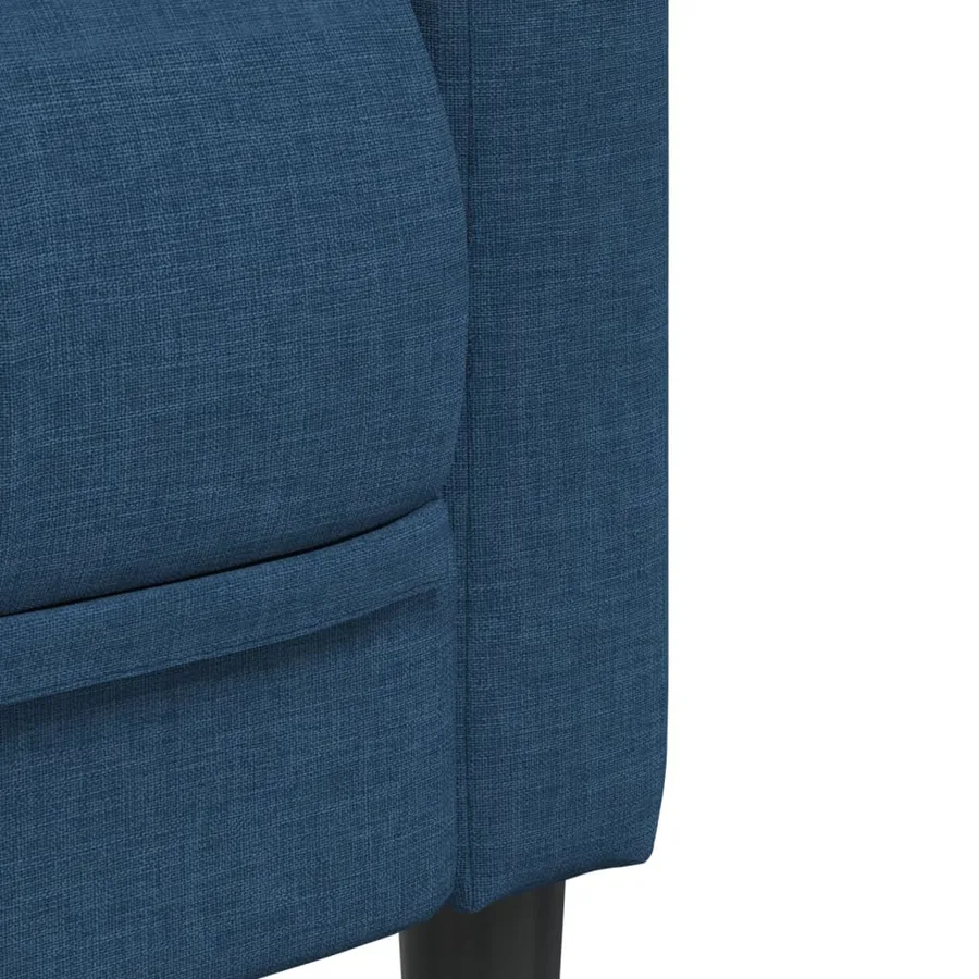 Fauteuil bleu tissu - 7