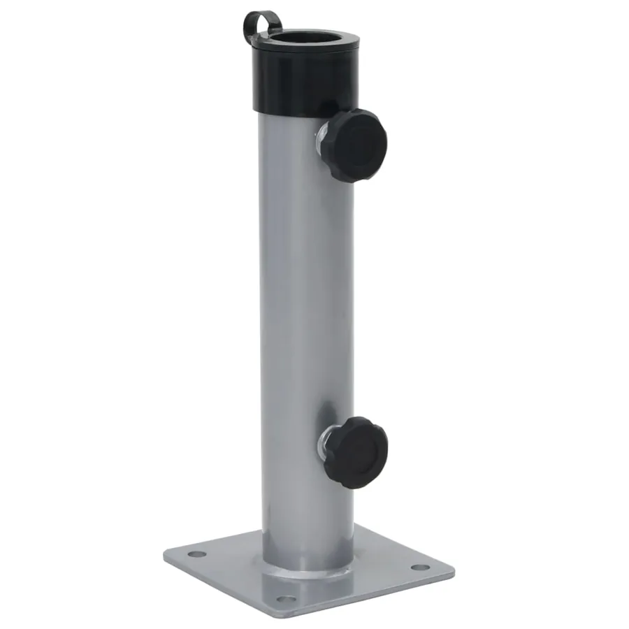 Base de parasol pour mât Ø38/48 mm argenté acier