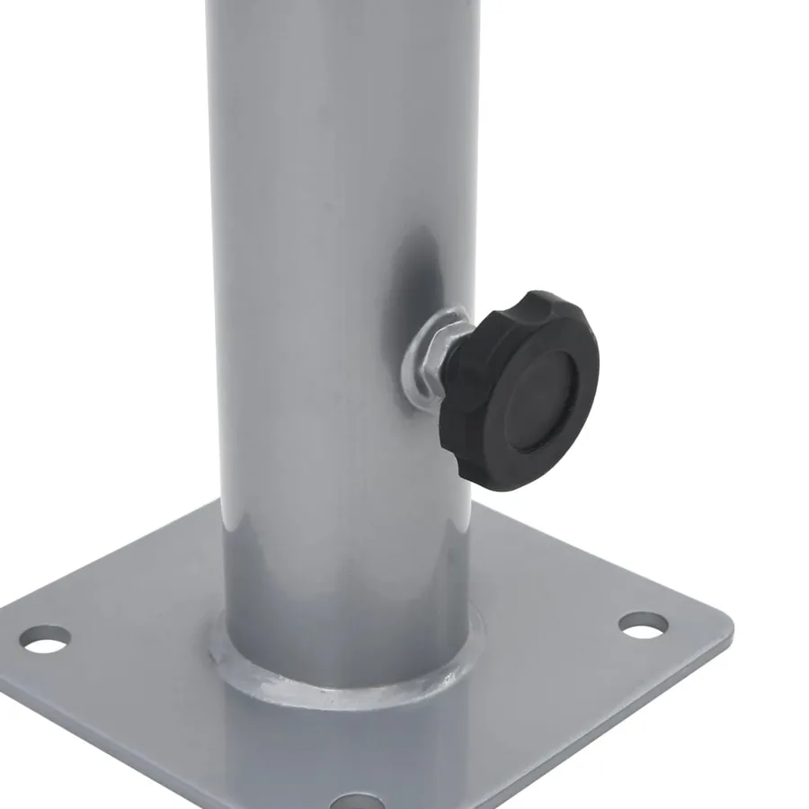 Base de parasol pour mât Ø38/48 mm argenté acier - 5