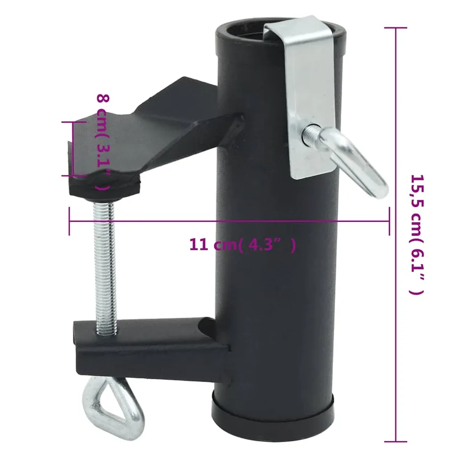 Pinces à parasol pour balcon 2 pcs 25-38 mm acier - 6