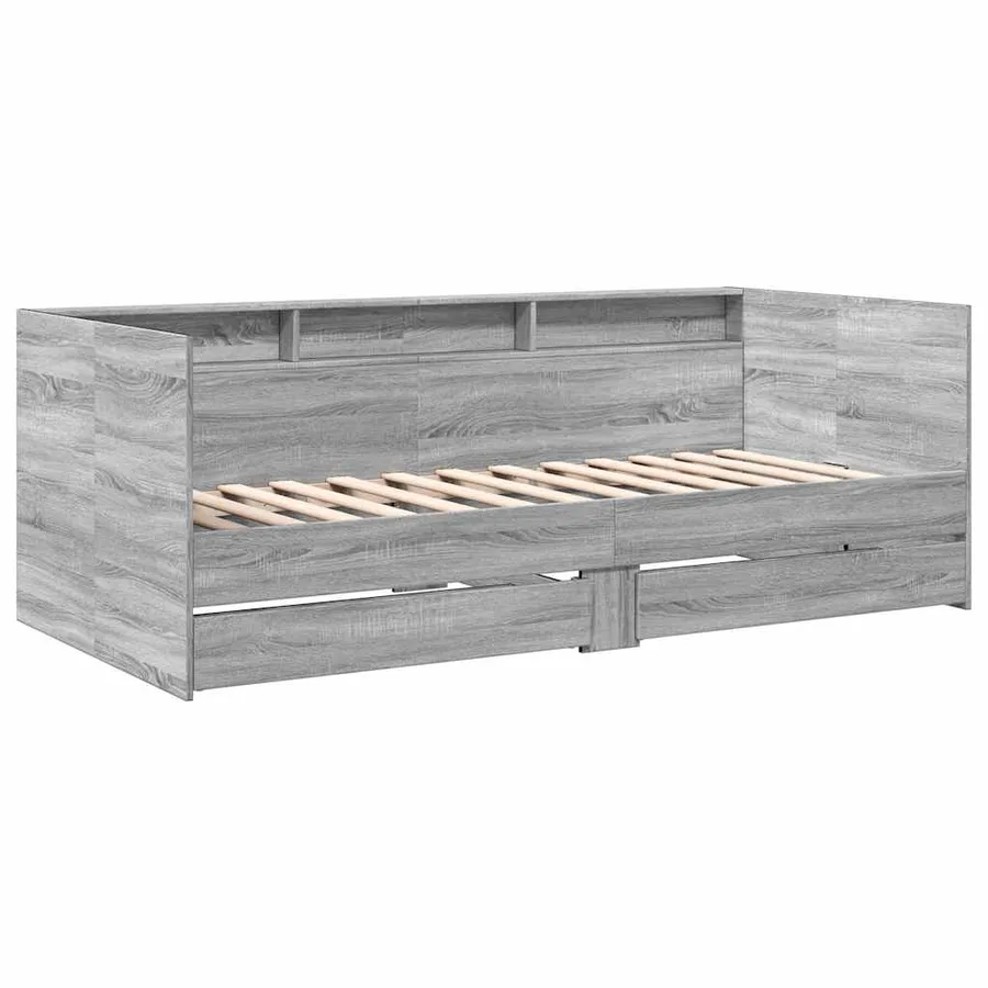Lit de jour avec tiroirs sans matelas sonoma gris 75x190 cm - 3
