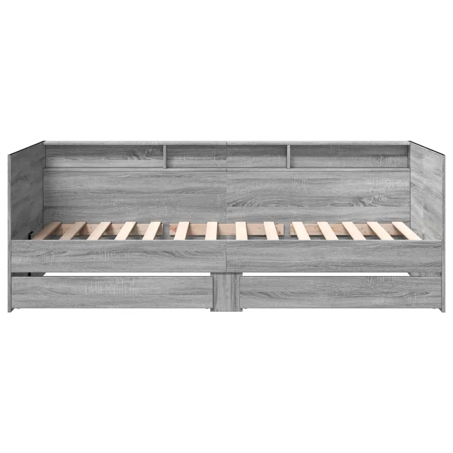 Lit de jour avec tiroirs sans matelas sonoma gris 75x190 cm - 4