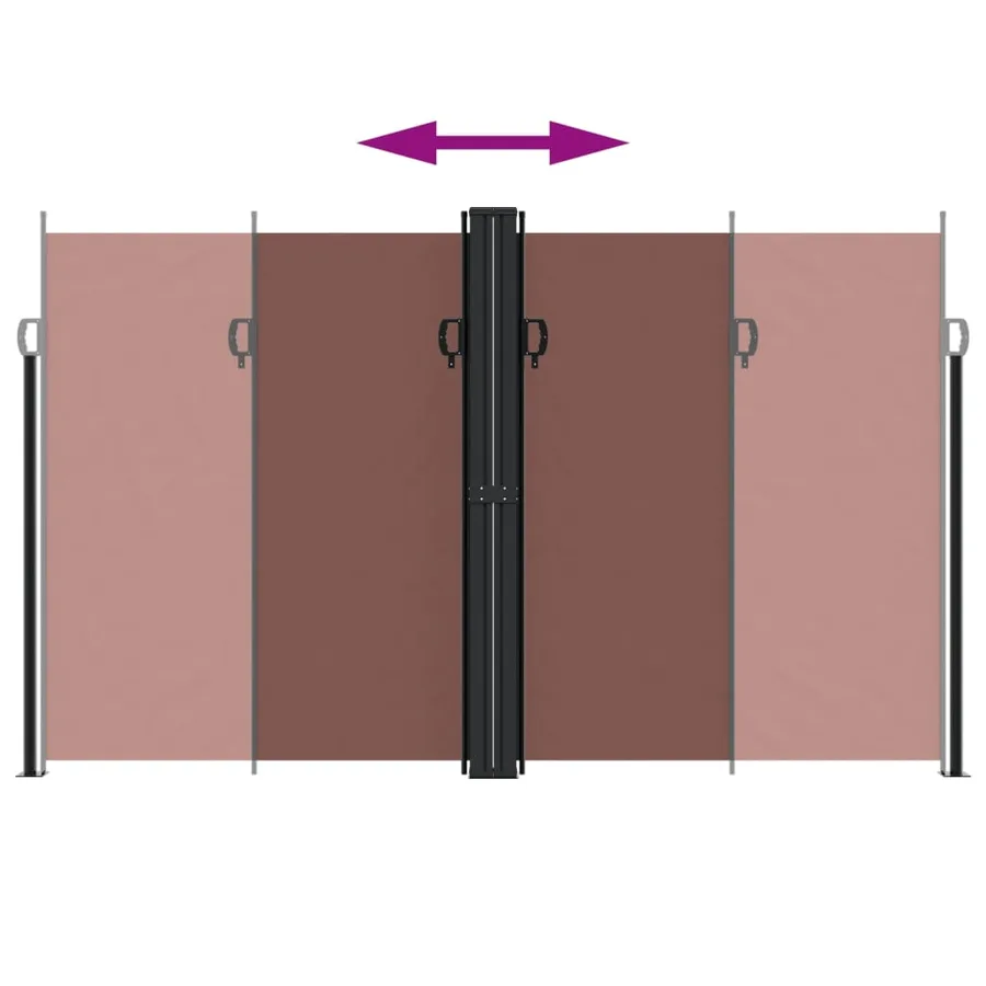 Auvent latéral rétractable marron 200x1000 cm - 5