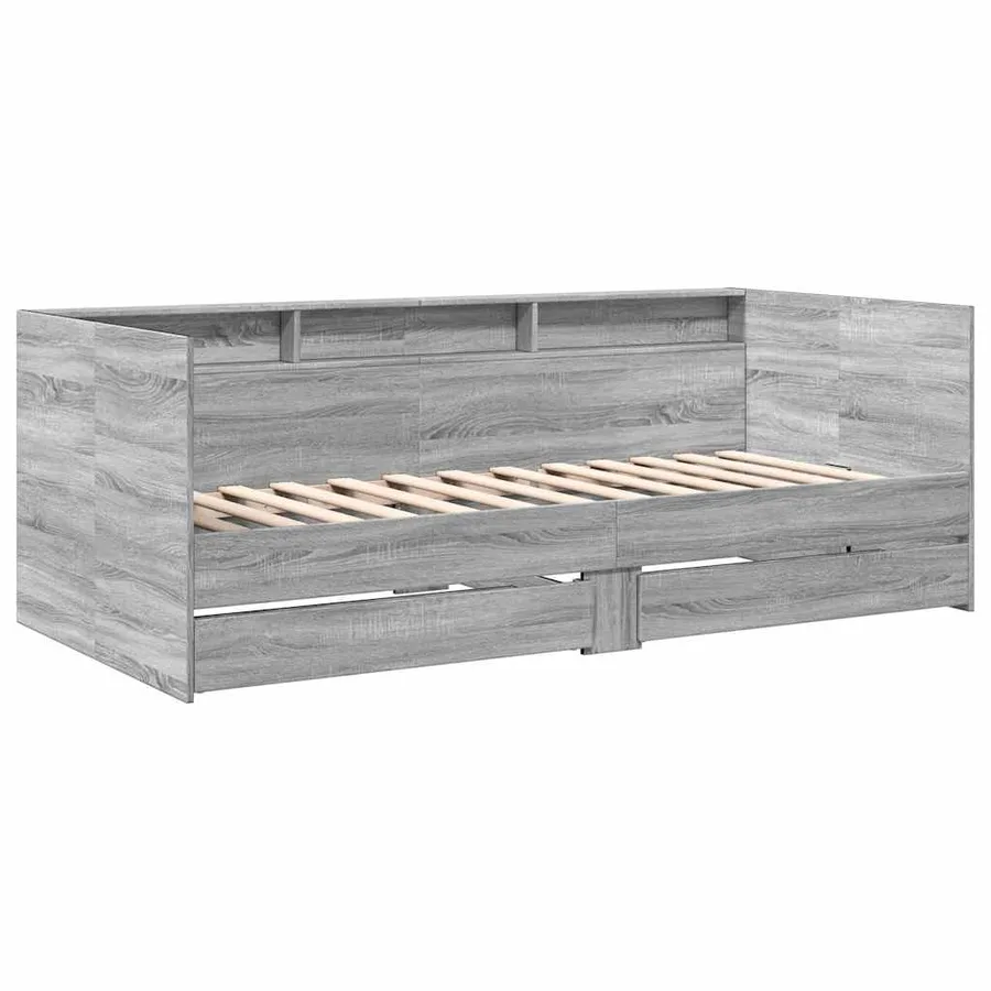 Lit de jour avec tiroirs sans matelas sonoma gris 100x200 cm - 3