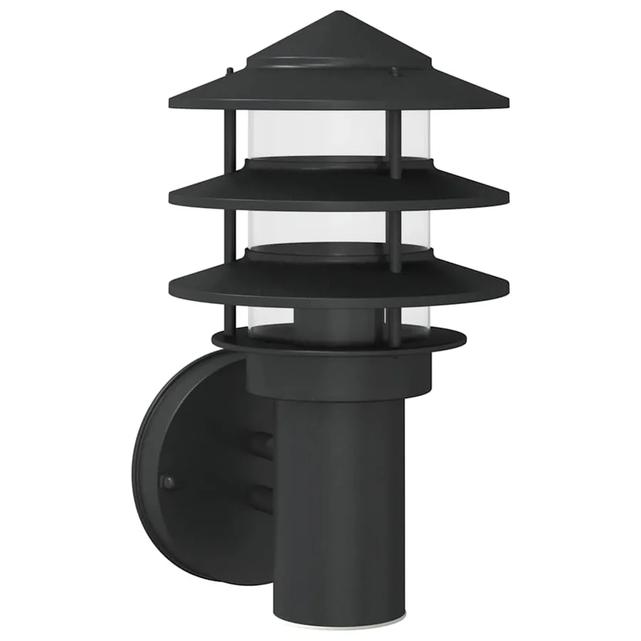 Applique murale d'extérieur noir acier inoxydable - 2