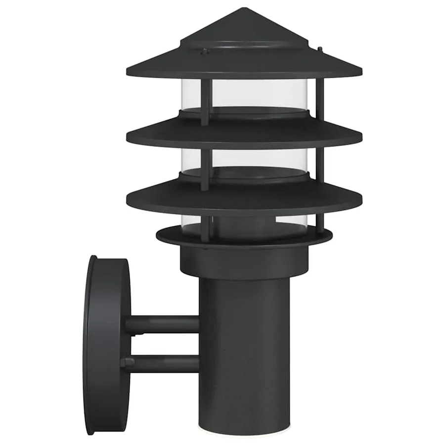 Applique murale d'extérieur noir acier inoxydable - 5