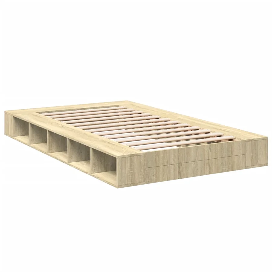 Cadre de lit sans matelas chêne sonoma 120x200 cm - 6