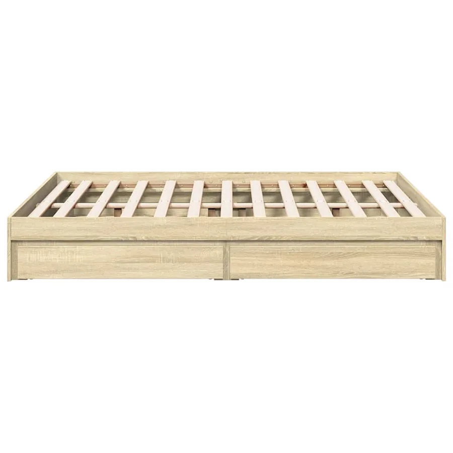 Cadre de lit avec tiroirs sans matelas chêne sonoma 120x200 cm - 5