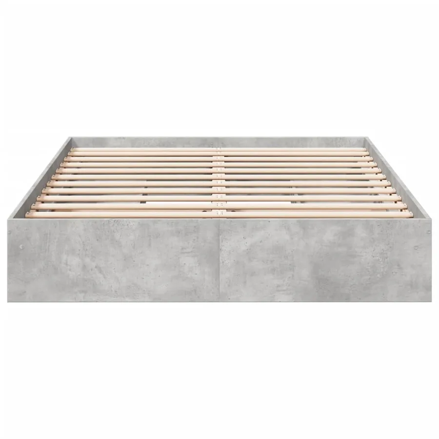 Cadre de lit avec tiroirs sans matelas gris béton 150x200 cm - 4