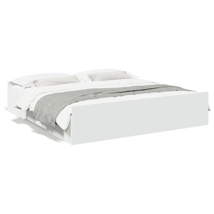 Cadre de lit avec tiroirs sans matelas blanc 180x200 cm - 2