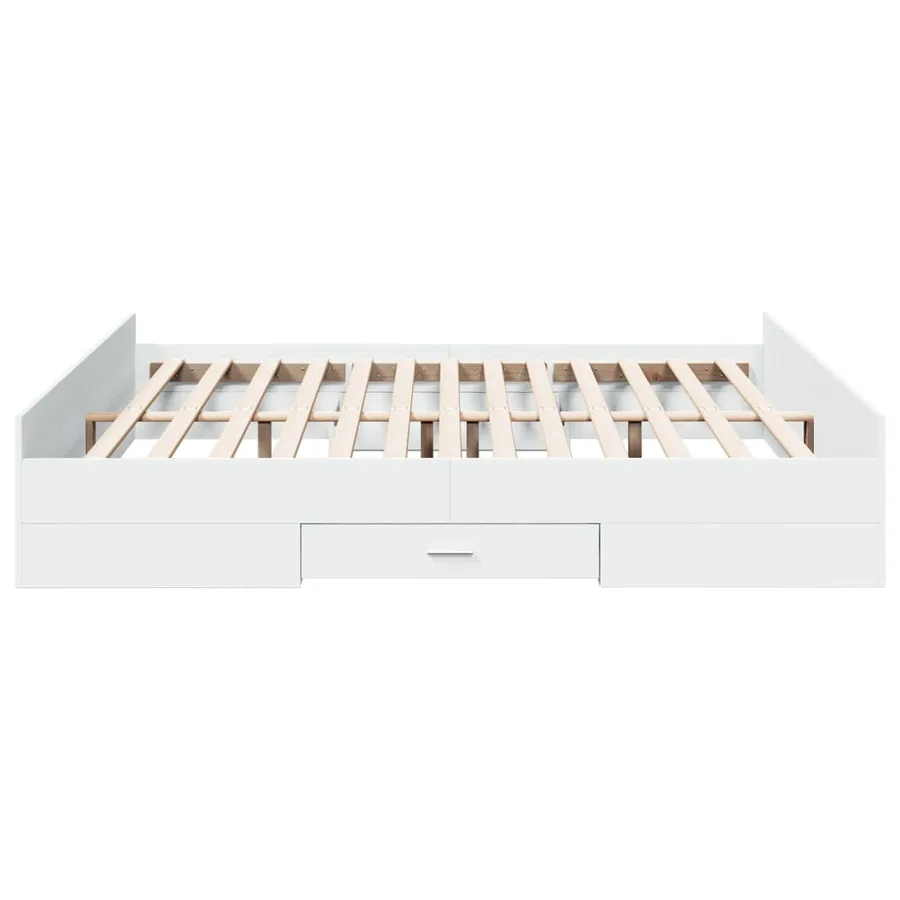 Cadre de lit avec tiroirs sans matelas blanc 180x200 cm - 5