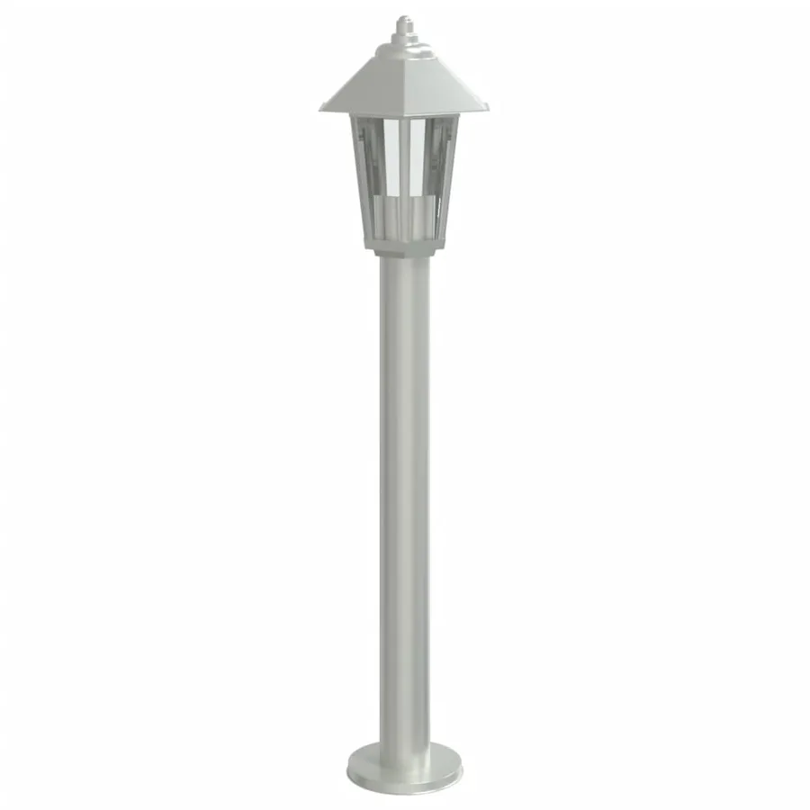 Lampadaires d'extérieur 3 pcs argenté 80 cm acier inoxydable - 5