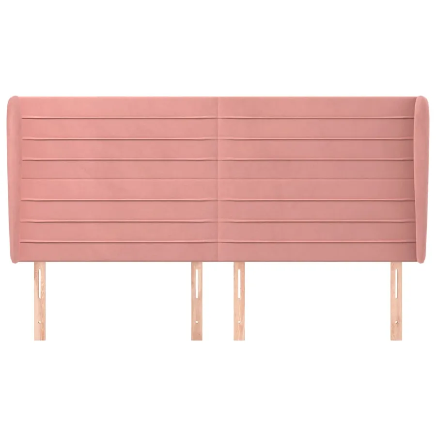 Tête de lit avec oreilles Rose 183x23x118/128 cm Velours - 3