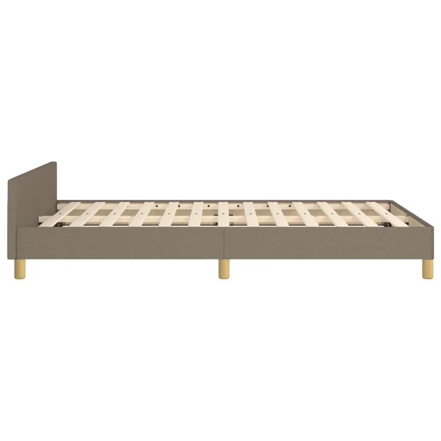 Cadre de lit sans matelas taupe 120x190 cm tissu - 7