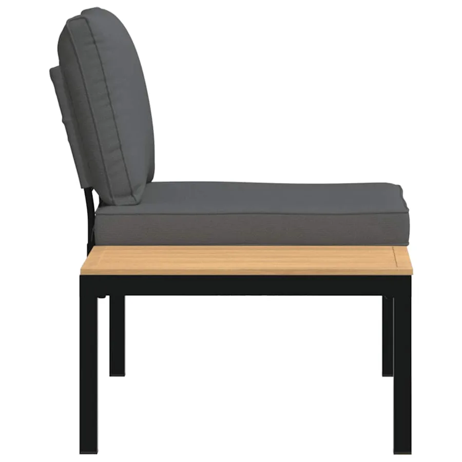 Banc de jardin avec coussins noir aluminium - 4
