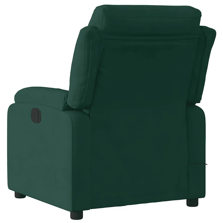 Fauteuil inclinable de massage électrique vert foncé velours - 5