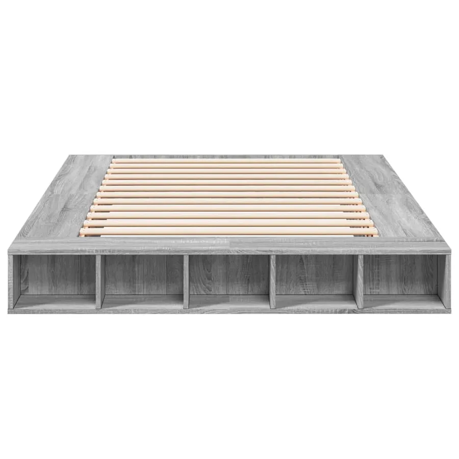 Cadre de lit sans matelas sonoma gris 150x200 cm - 4