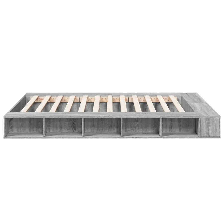 Cadre de lit sans matelas sonoma gris 150x200 cm - 5