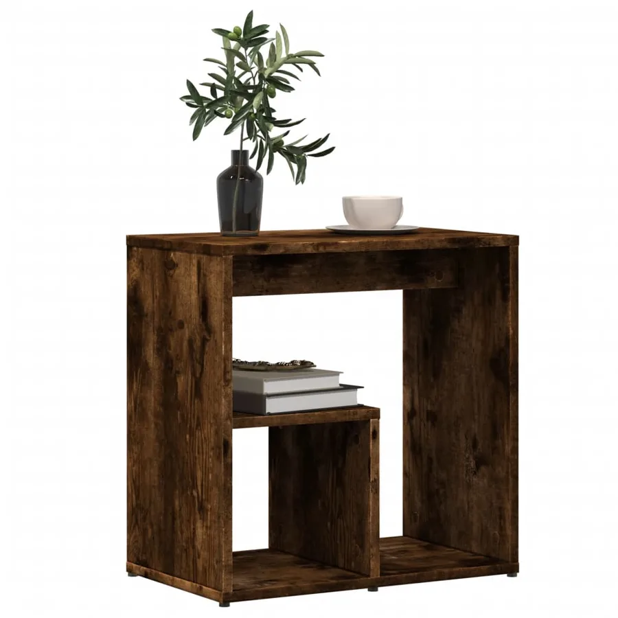 Tables d'appoint 2 pcs chêne fumé 50x30x50 cm bois d'ingénierie - 4