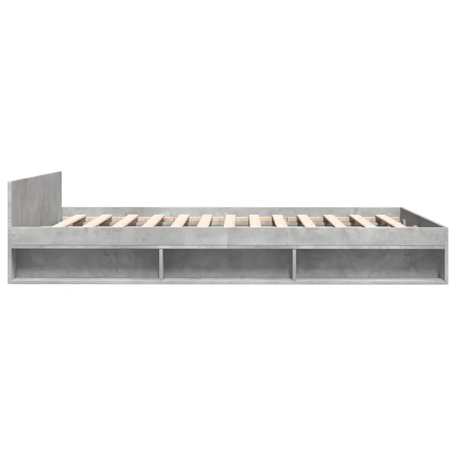 Cadre de lit avec tiroirs sans matelas gris béton 160x200 cm - 5
