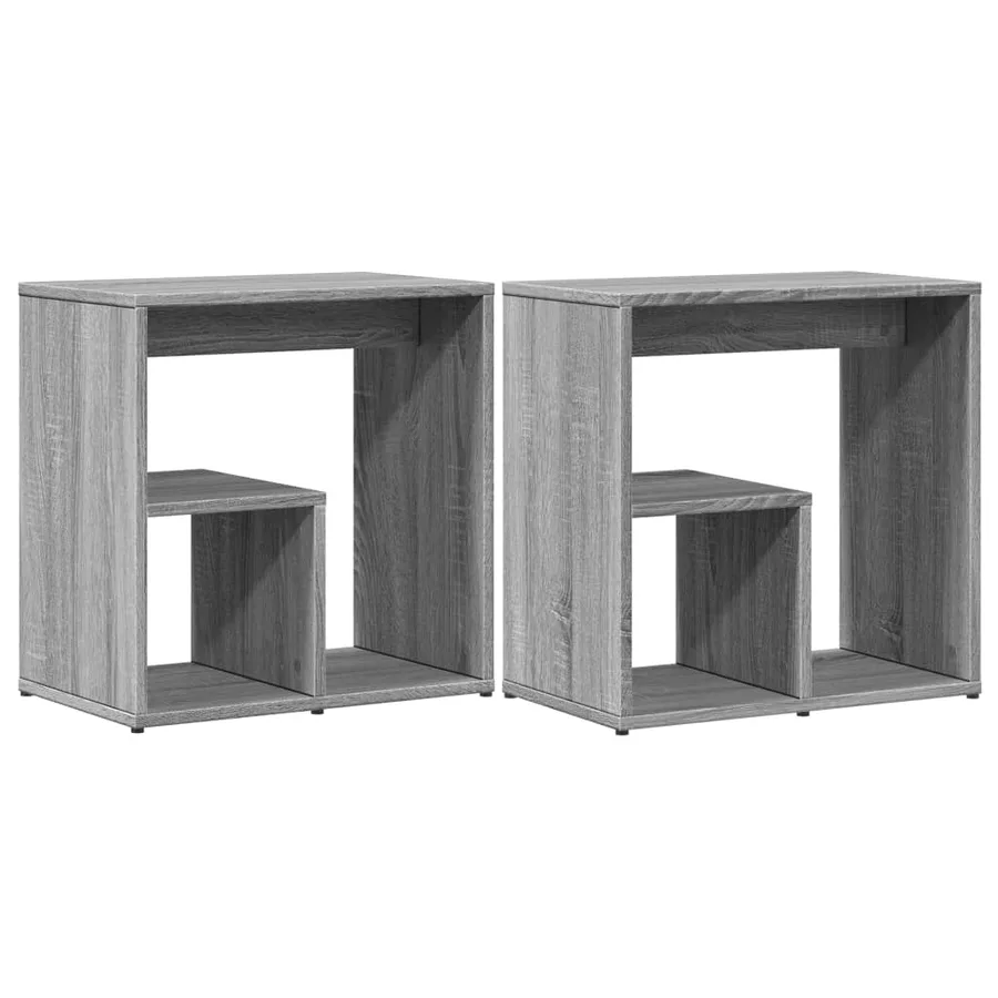 Tables d'appoint 2 pcs sonoma gris 50x30x50cm bois d'ingénierie - 2