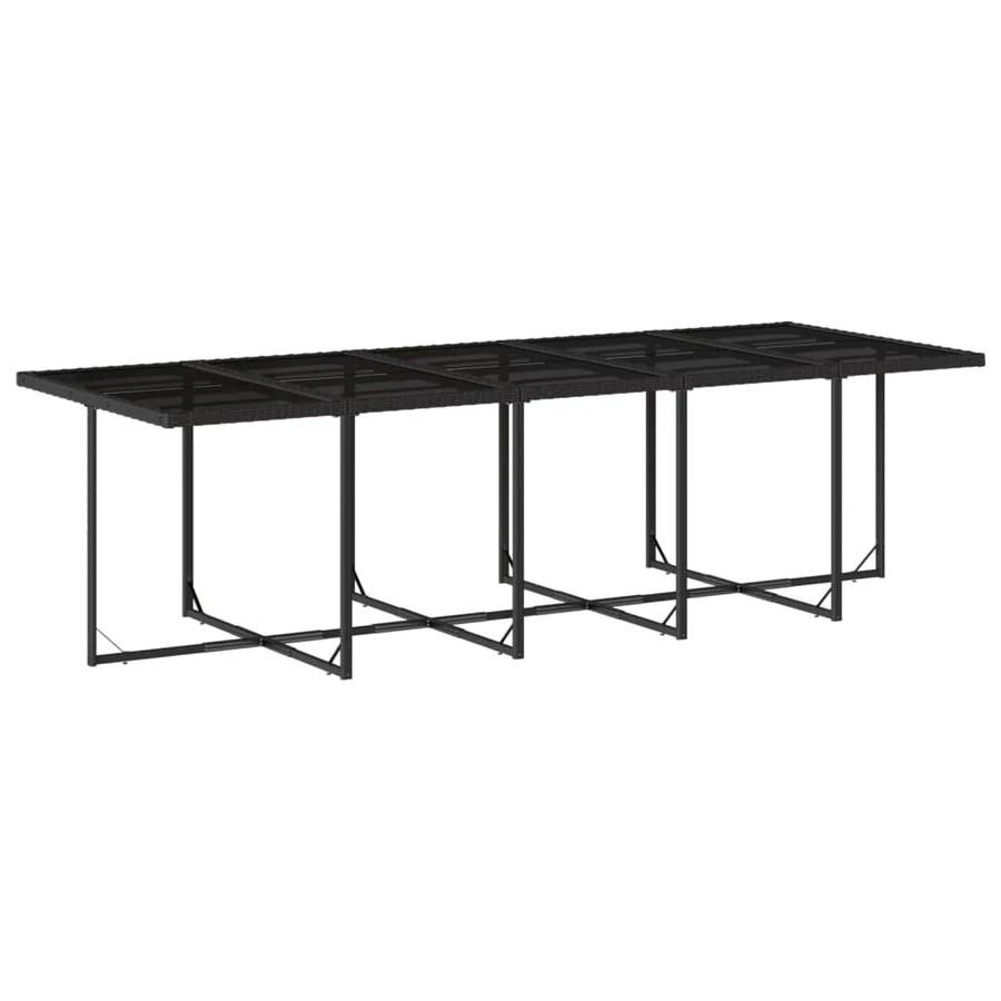 Ensemble à manger de jardin 11 pcs coussins noir résine tressée - 4