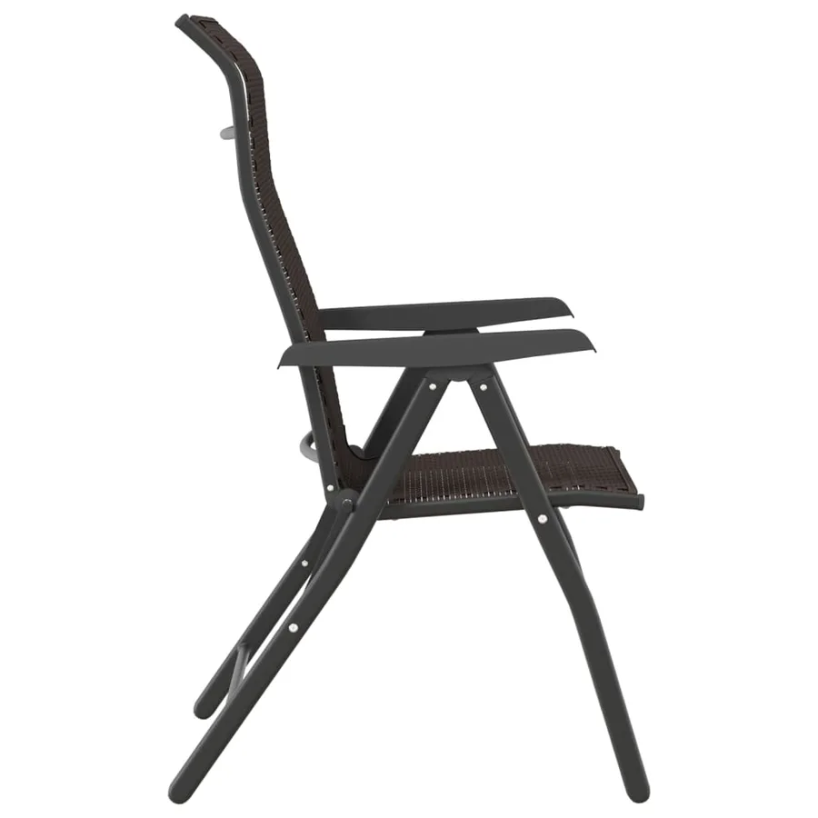 Chaises pliables jardin lot de 2 couleur café noir poly rotin - 6