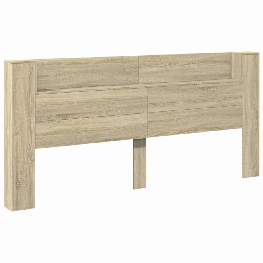 Armoire tête de lit avec LED chêne sonoma 220x16,5x103,5 cm - 4
