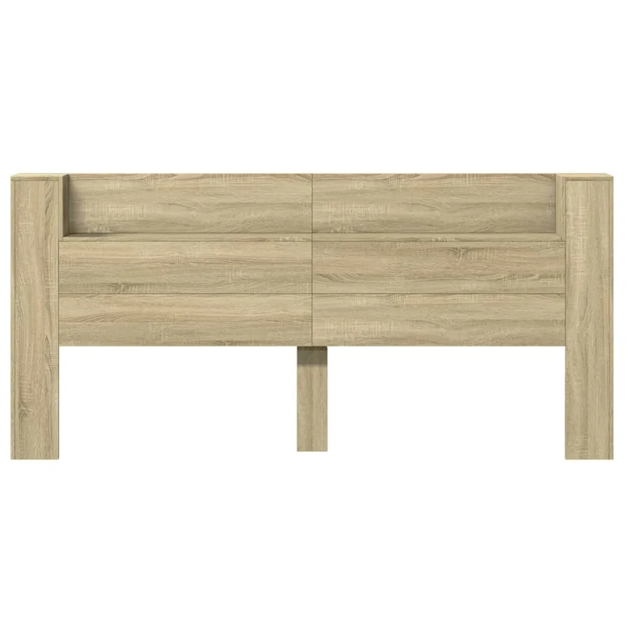 Armoire tête de lit avec LED chêne sonoma 220x16,5x103,5 cm - 5