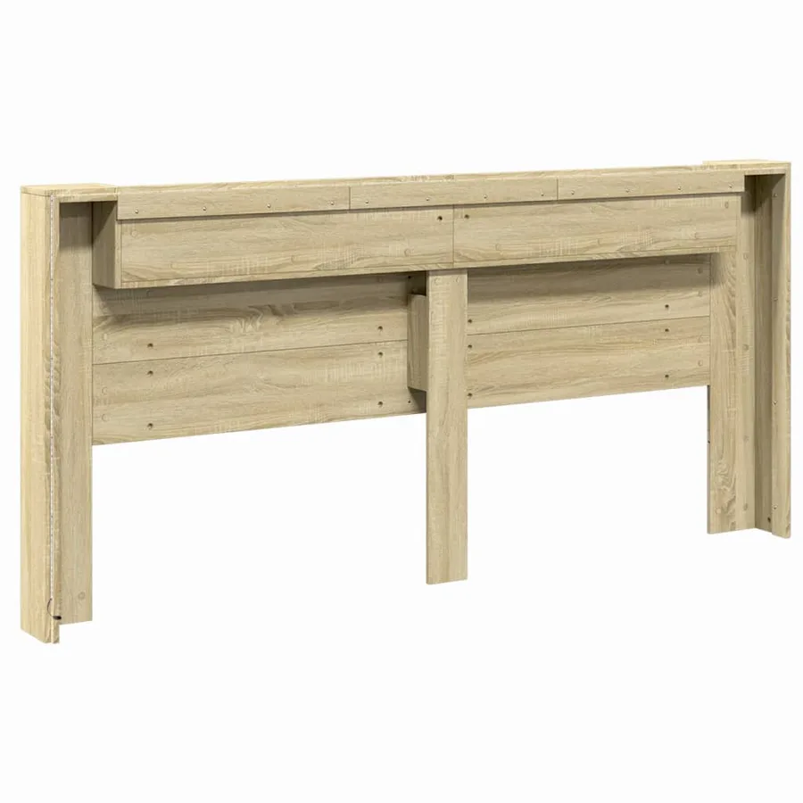 Armoire tête de lit avec LED chêne sonoma 220x16,5x103,5 cm - 6