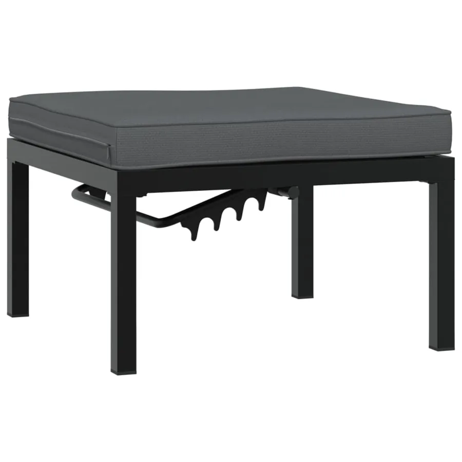 Salon de jardin 4 pcs avec coussins noir aluminium - 4