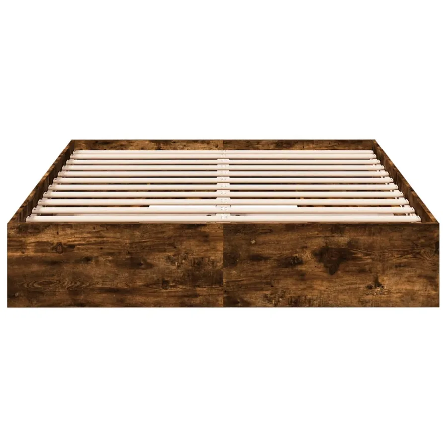 Cadre de lit avec tiroirs sans matelas chêne fumé 160x200 cm - 4